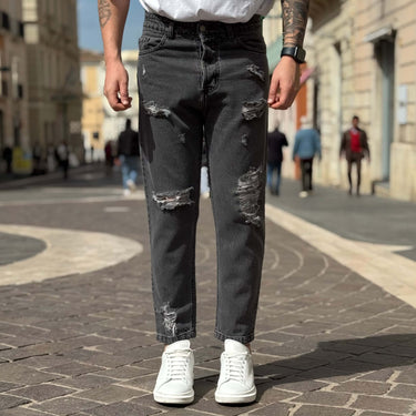 Jeans grigio strappato Calafiori regular fit - FLAG STORE